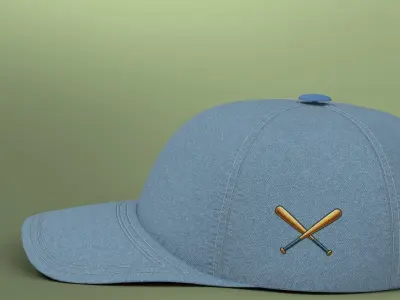 Denim Baseball Cap 3D model