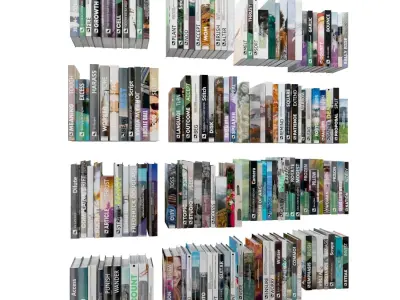 Books 150 pieces 1-9-2 Low-poly 3D model