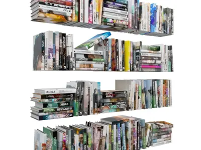 Books 150 pieces 1-3-2 Low-poly 3D model