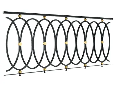 Set of classic railings 2 3D model