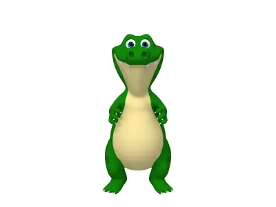 Crocodile cartoon 03 3D model