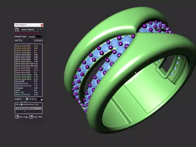 Elegant Crossover Pave Ring 3D Model Print and Cast Ready 3D print model