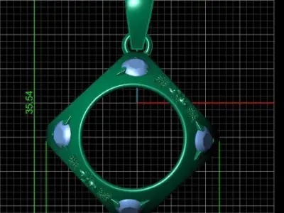 CUBE STYLE DIAMOND PENDANT 3D PRINTABLE MODEL  3D print model
