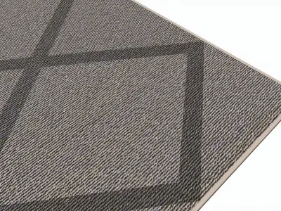 Indoor rectangle soft rug carpet grey 3D model