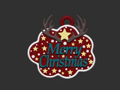 merry christmas ornament 3d printable model 3D print model