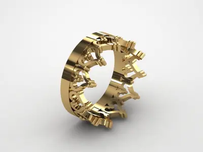 ring   crown  king queen 3D print model