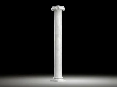 Angular ionic column Low-poly 3D model