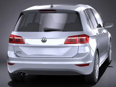 Volkswagen Golf Sportsvan 2015 VRAY 3D model