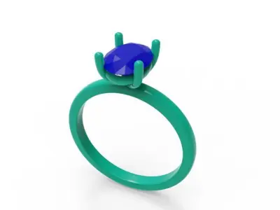 Gold Engagement Ring  01 3D print model