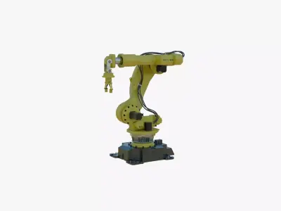 Industrial Robot Arm Yellow Clean Low-poly 3D model