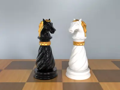Knight 3D Luxury Chess Pieces 3D Print Model 3D print model 3D print model
