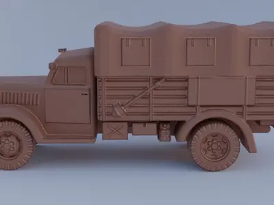 Truck with cabin and car body 3D model