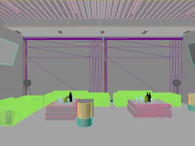 Luxury Restaurant Sitting 3D model