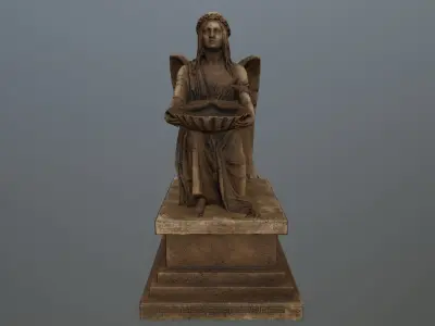 Angel  Statue Low-poly 3D model