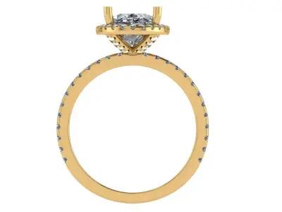 oval halo solitaire ring  3D print model