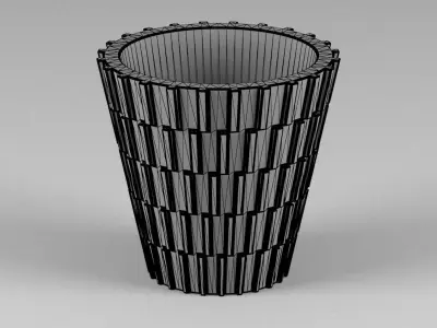 miniature flower pot 05 3D print model