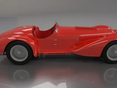 Alfa Romeo 8c 2900 Mille Miglia Roadster High Poly and Low Poly 3D model