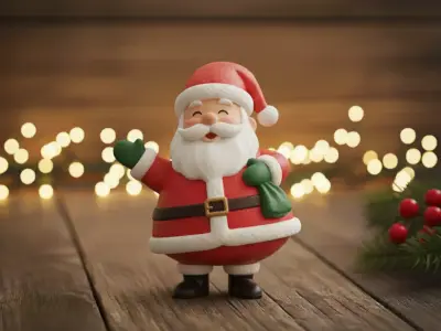 Weeble Santa 3D print model