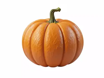 Stylized Low-Poly Pumpkin 3D Model Printable Low-poly 3D model