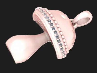 GOLD AND DIAMOND MASHOOM  PENDANT 3D PRINTABLE MODLE  3D print model