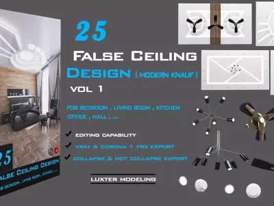25 False Ceiling Design  Modern knauf  - Ceiling object    Vol 1 3D model