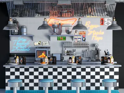 Fastfood and Coffee shop 3D Model Collection