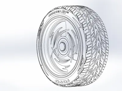 Set of custom wheels Intro Sphere for scale model 3D print model