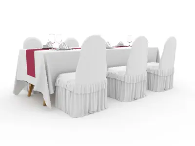 Banquet Table and Chair 112 3D model