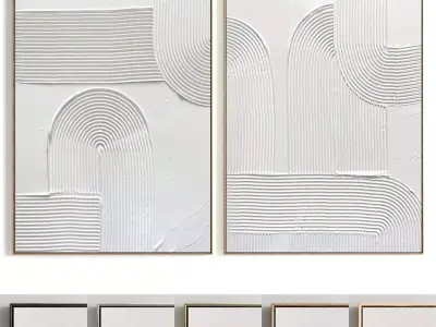Plaster Two Photo Frame 277 Low-poly 3D model