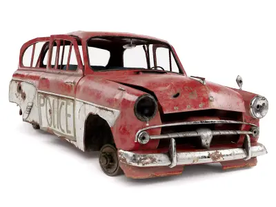 car ruined damaged m407 rusty vintage iv7 Low-poly 3D model