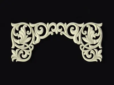 Central decor ornament for furniture 3D model 240