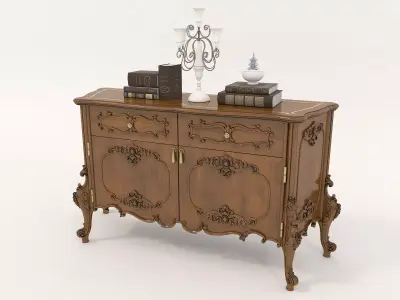 Classic European style Sideboard and Decoration 2 3D model