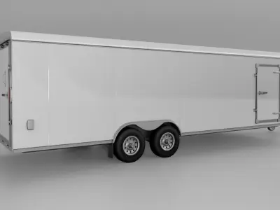 Car and Multi Purpose Enclosed Trailer 3D model
