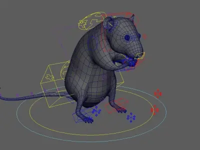 3D Realistic Rat Model with RIG 3D model