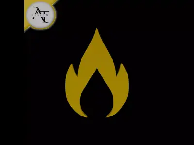 Simple Flame Symbol - 2D Art Free 3D print model 27