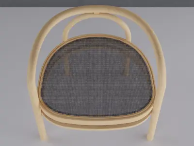 Wooden Chair with Fabric Seat Free 3D model