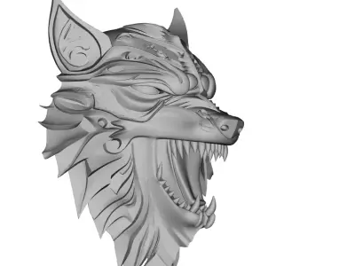 Pendant Wolf Pendant Wolf Head Animal Pendant 3D print model