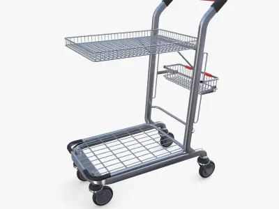 Shopping cart v10 Low-poly 3D model