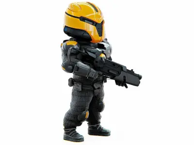 CYBER SOLDIER XC-500 Rigged for Unreal Engine - Unity - MIXAMO 3D model