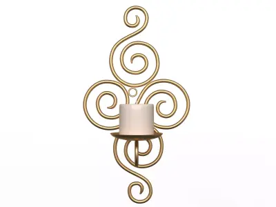 Wallmounted Iron Candle Holder 02 Low-poly 3D model