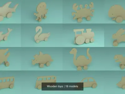 Wooden toys 3D Model Pack