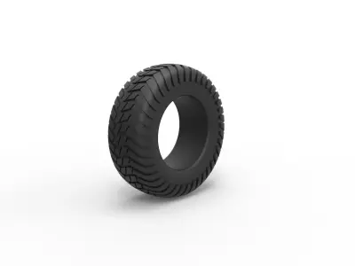Offroad tire 5 Scale 1 to 10 3D print model