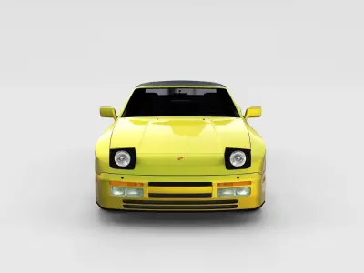 Porsche 944 Cabriolet with Interior rev 3D model