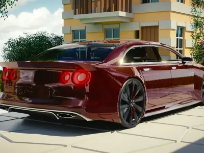 Generic Mid Size 4 Door Sedan With Sport Package Low-poly 3D model