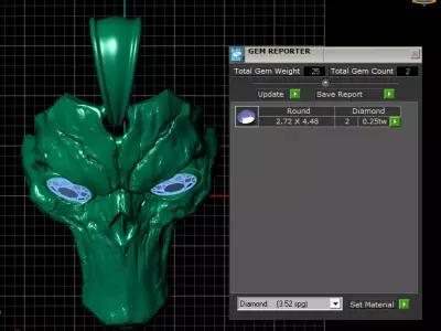 Gold skull pendant  3D print model