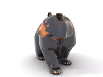 Realistic Black Bear model pack Low-poly 3D model