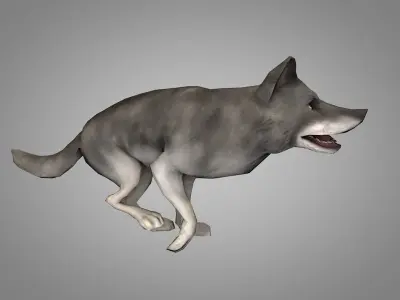 Wolf or Werewolf Low-poly 3D model