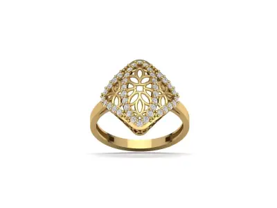 STL 3DM Women Ring Womens Ring Diamonds With Stone Model 3D print model