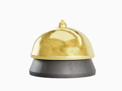 Gold Reception Bell  Low-poly 3D model