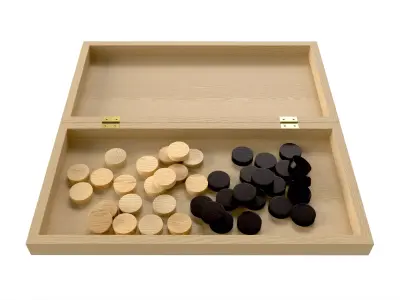 Checkers Draughts Board Table Strategy Game inside 3D model